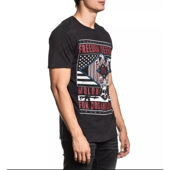 AFFLICTION Men's T-Shirt S/S IRON EAGLE Tee Black - Picture 10 of 11
